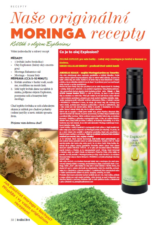 Recept moringa-kvetak s olejem